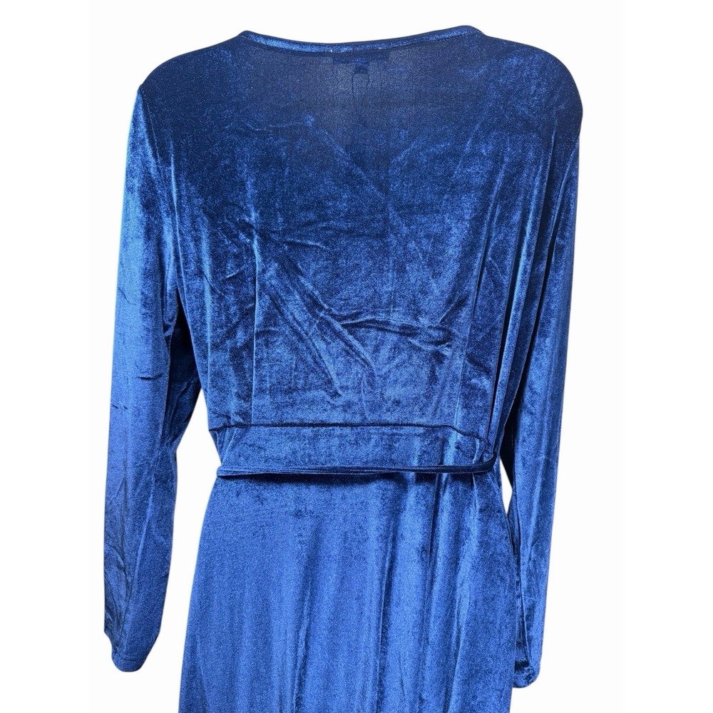 Baltic Born Velvet Wrap Dress NWT Sapphire Blue Long Sleeve Maxi Sz XL Holiday - Picture 10 of 15